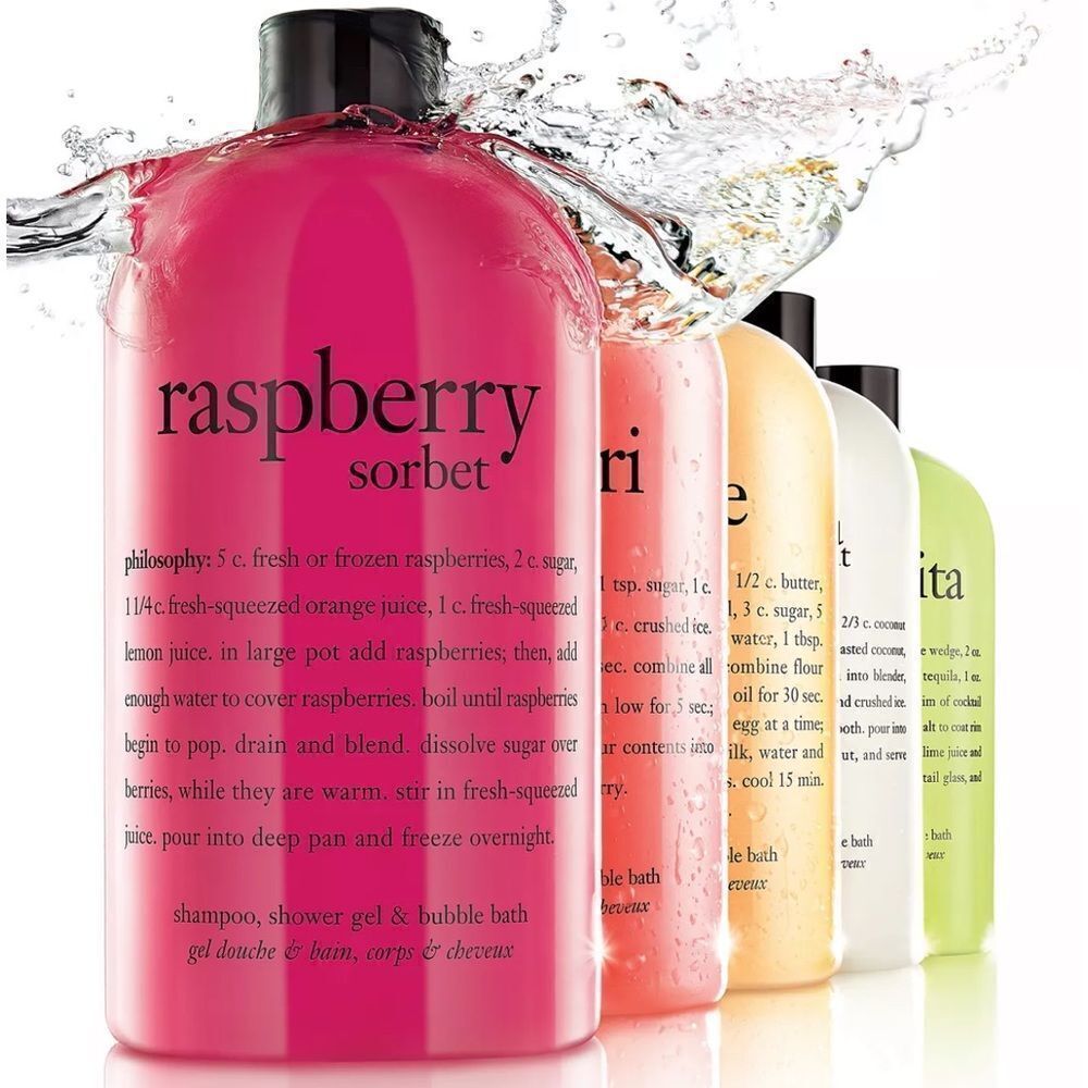 PHILOSOPHY Raspberry ultra rich3-in-1 shampoo, shower gel and bubble Bath 16Oz. - Picture 5 of 6